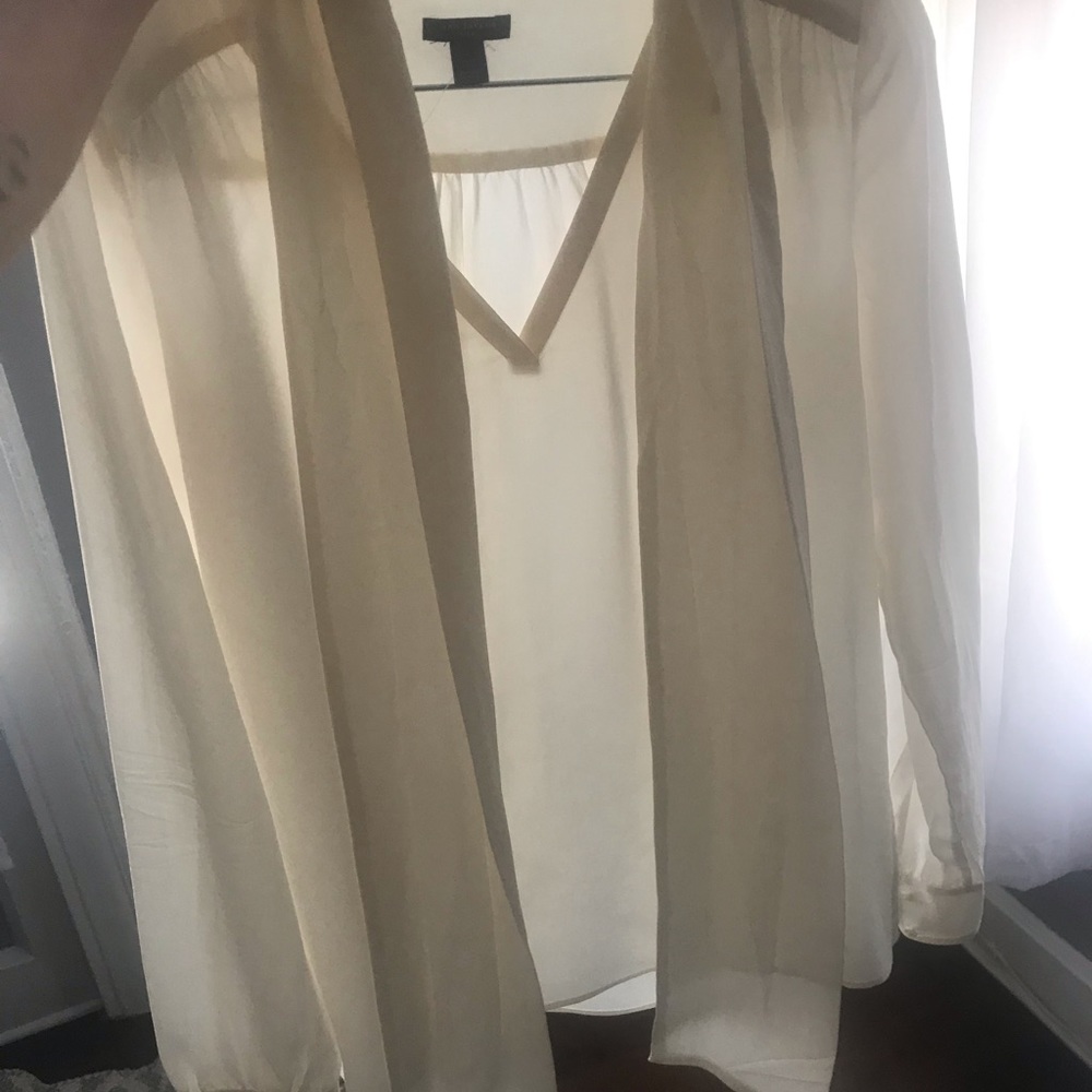 Ann Taylor silk ivory blouse